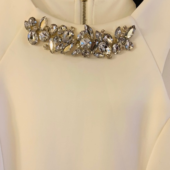 Worn once. White with jewels, zip up dress - Picture 2 of 4